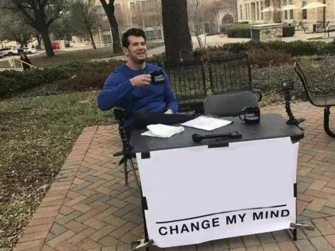 Change My Mind meme about Glossier