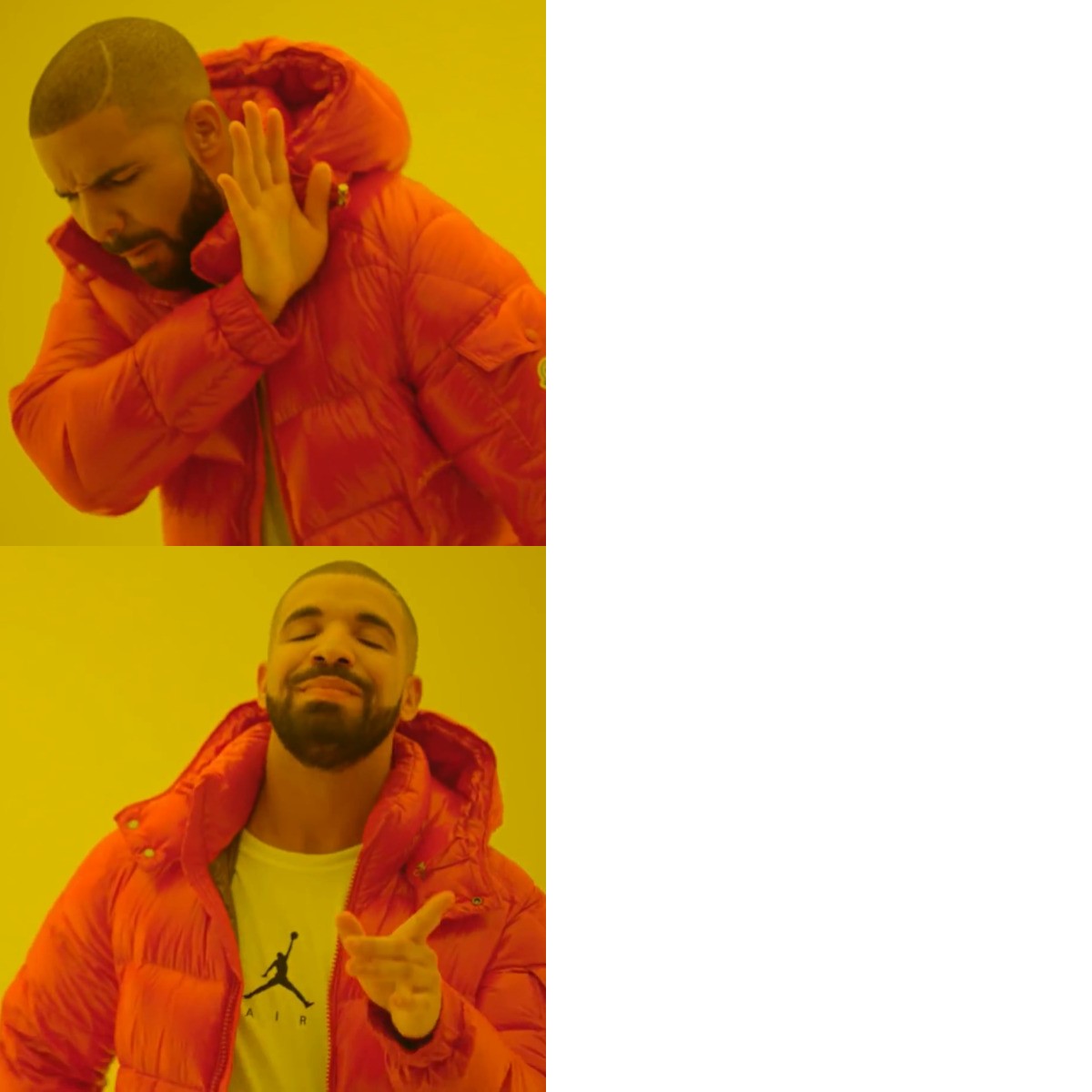 Drake Hotline Bling meme about Glossier