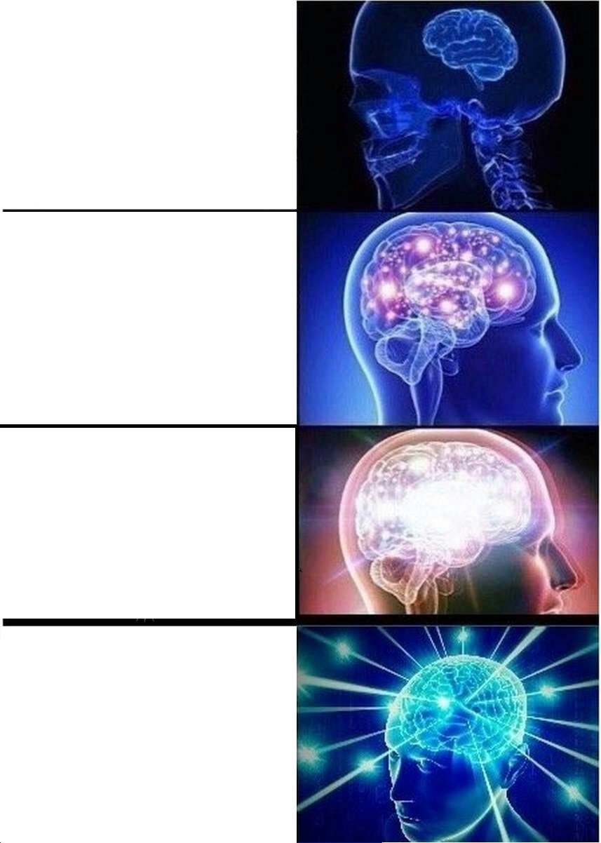 Expanding Brain meme about Glossier