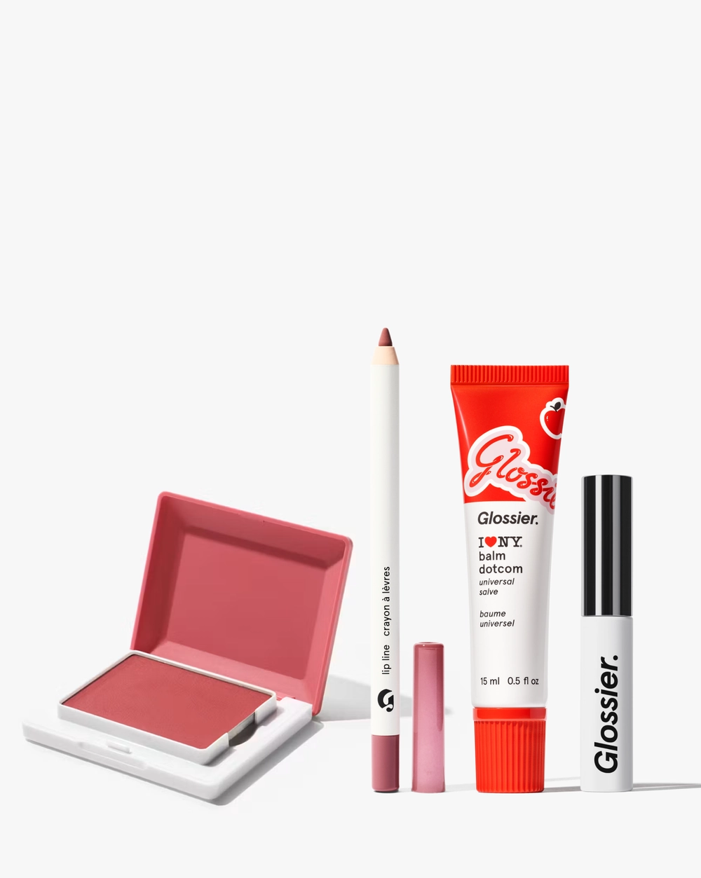 In A New York Minute Set with a blush compact, a pencil and balm